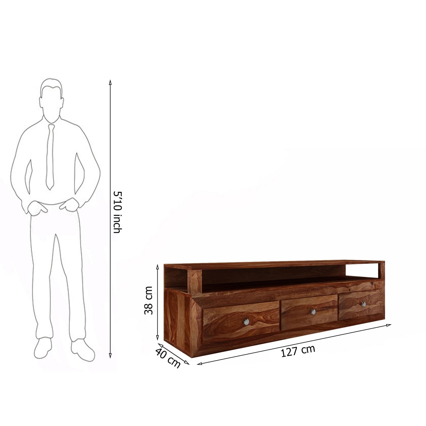 Cambay Tv Unit w/ 3 Drw. Storage