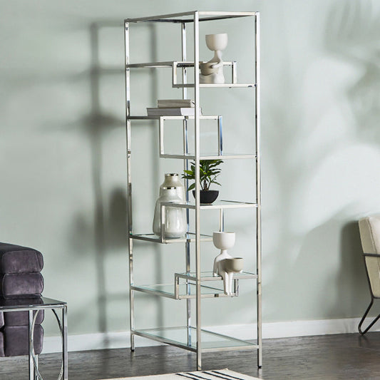 Apex Book Shelf in Silver Finish