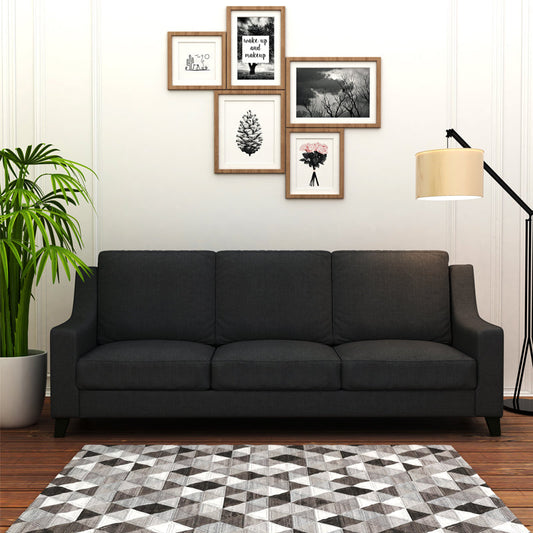 Abbey 3 Seater Fabric Sofa-Grey