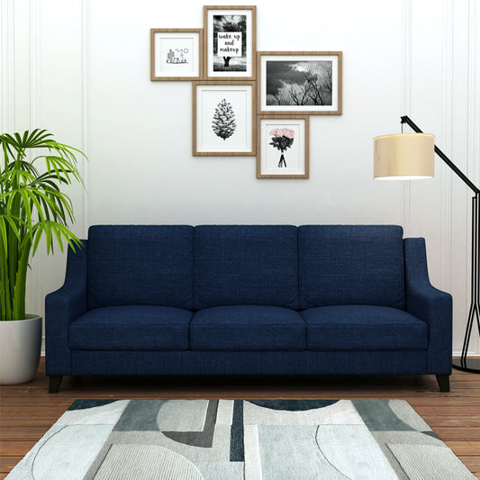 Abbey 3 Seater Fabric Sofa-Blue