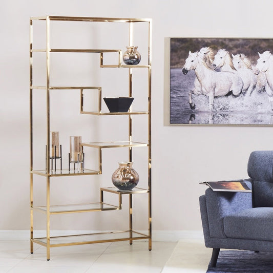 Apex Book Shelf in Golden Finish