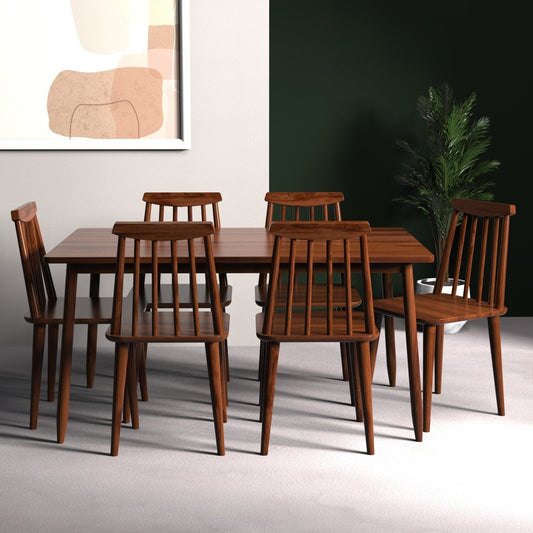 Denver Six Seater Dining Set-Teak