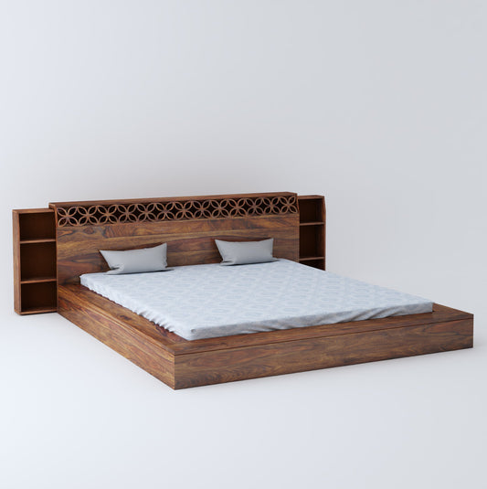 McPhee King Size Bed-Teak